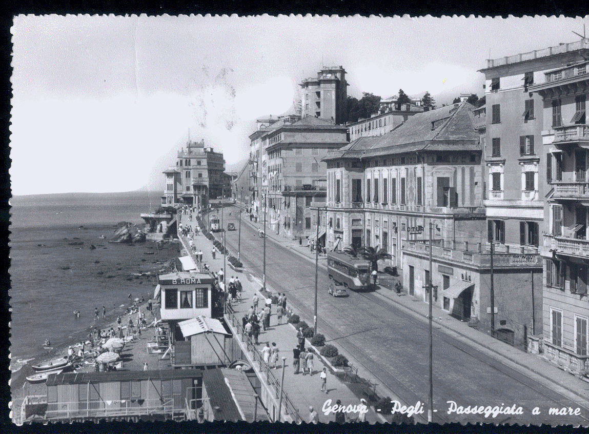 GENOVA PEGLI - PASSEGGIATA A MARE - TRAM - V1955