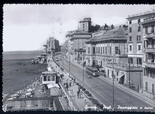 GENOVA PEGLI - PASSEGGIATA A MARE - TRAM - V1955