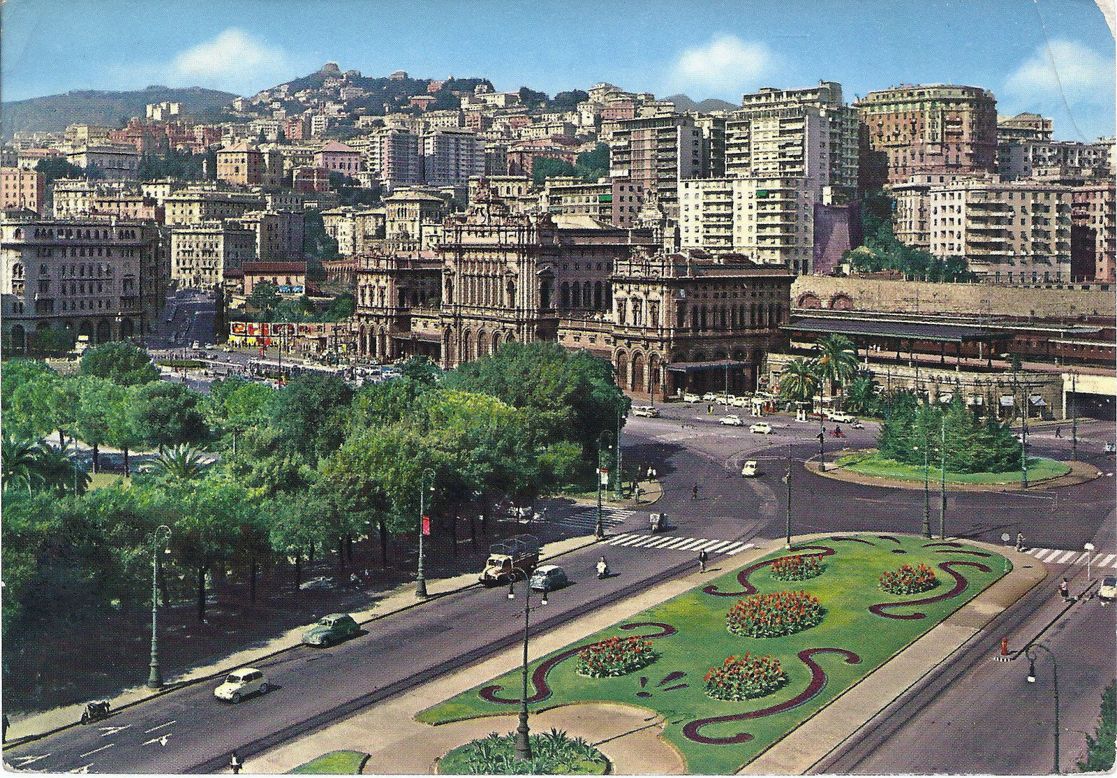 GENOVA - PIAZZA VERDI E STAZIONE DI BRIGNOLE - V 1963 - FG