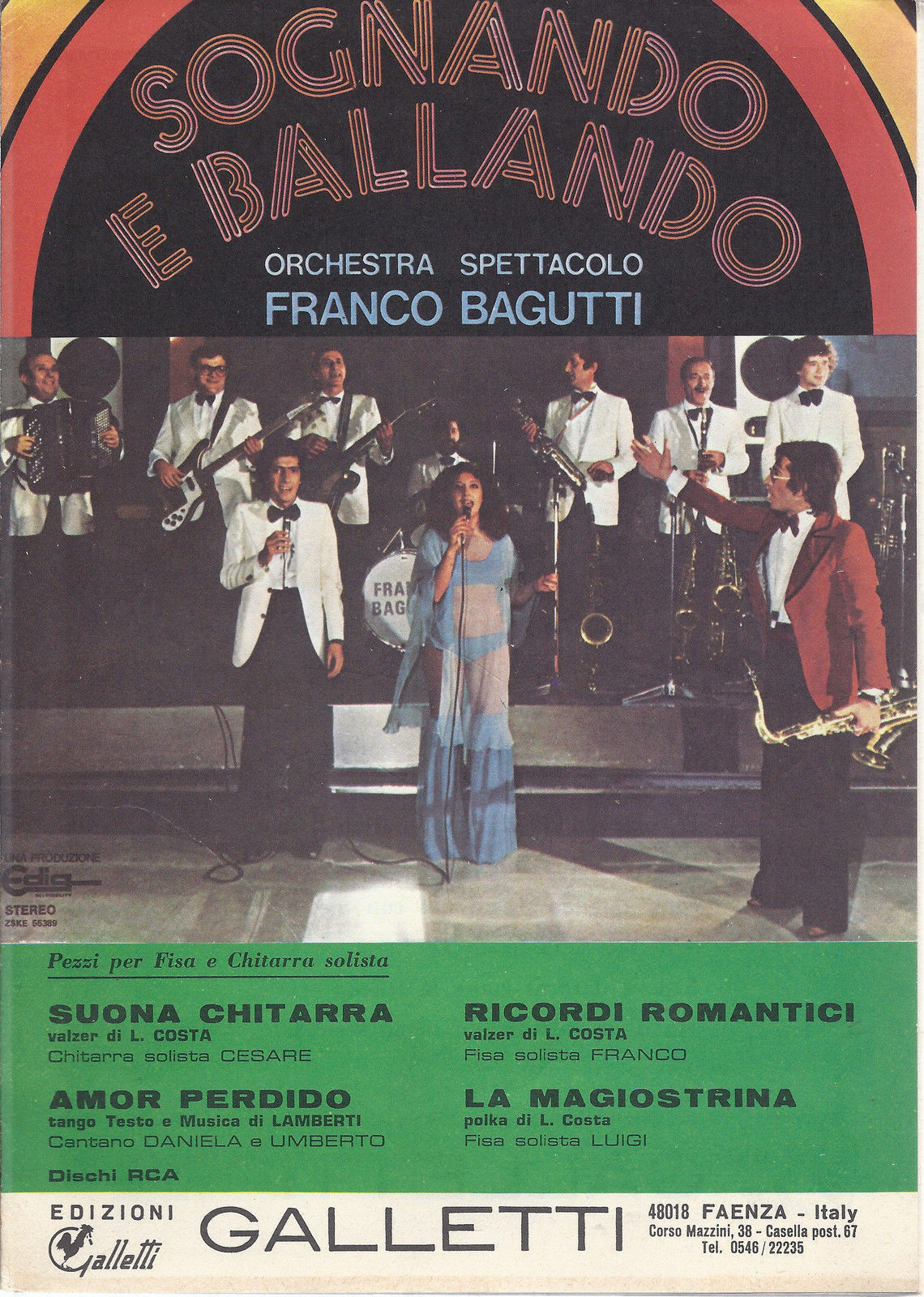SOGNANDO E BALLANDO - ORCHESTRA SPETTACOLO FRANCO BAGUTTI - 4 BRANI # SPARTITO