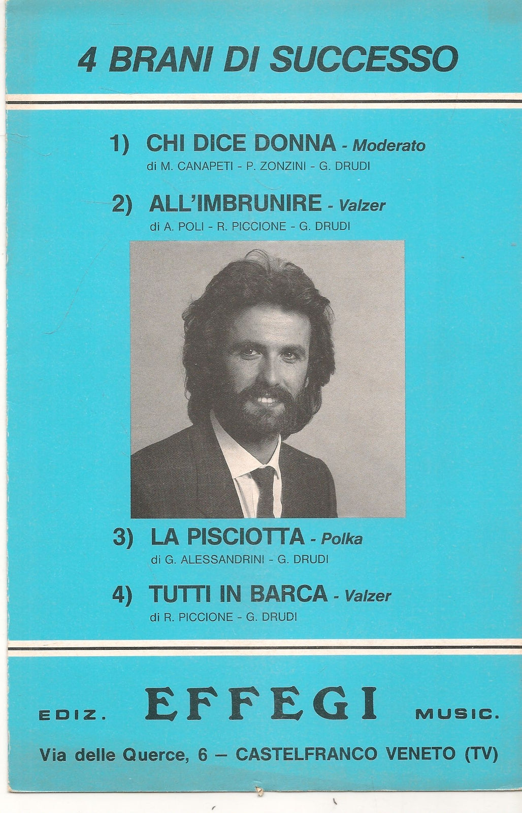 CHI DICE DONNA-ALL'IMBRUNIRE-LA PISCIOTTA-TUTTI IN BARCA - SPARTITO-SHEET MUSIC