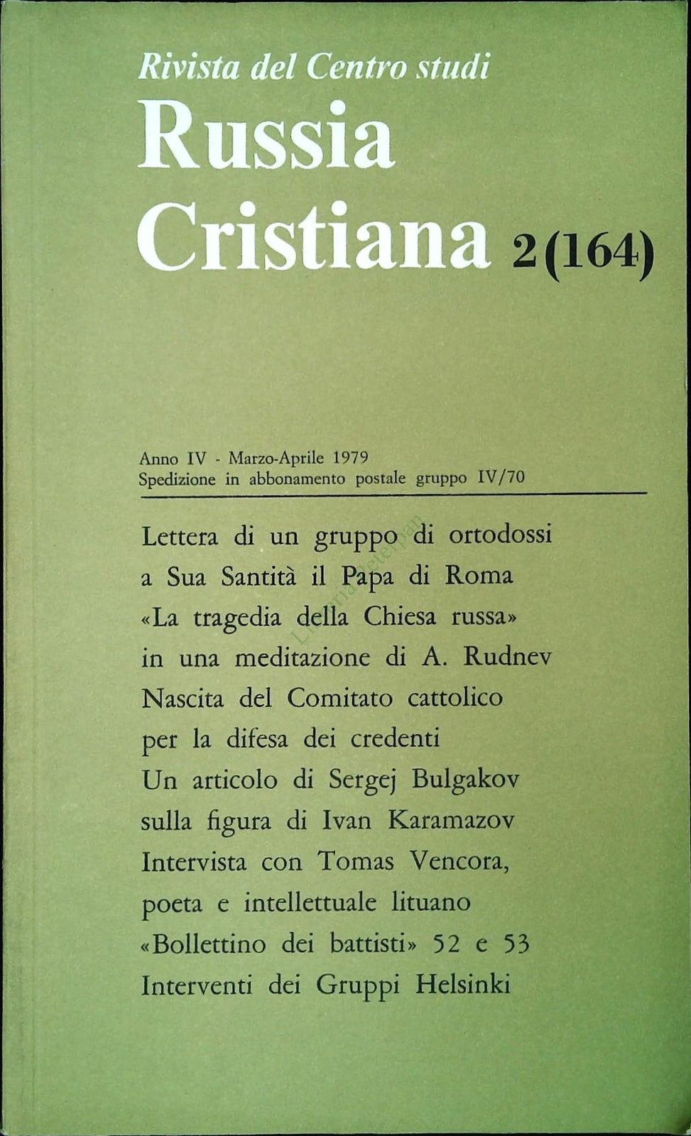 RUSSIA CRISTIAN N. 164 - MARZO APRILE 1979