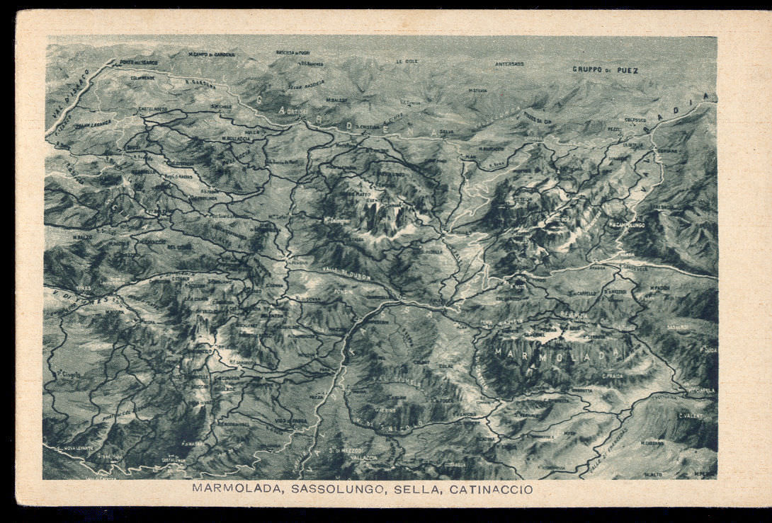 MARMOLADA, SASSOLUNGO, SELLA, CATINACCIO - NV - DISEGNATA