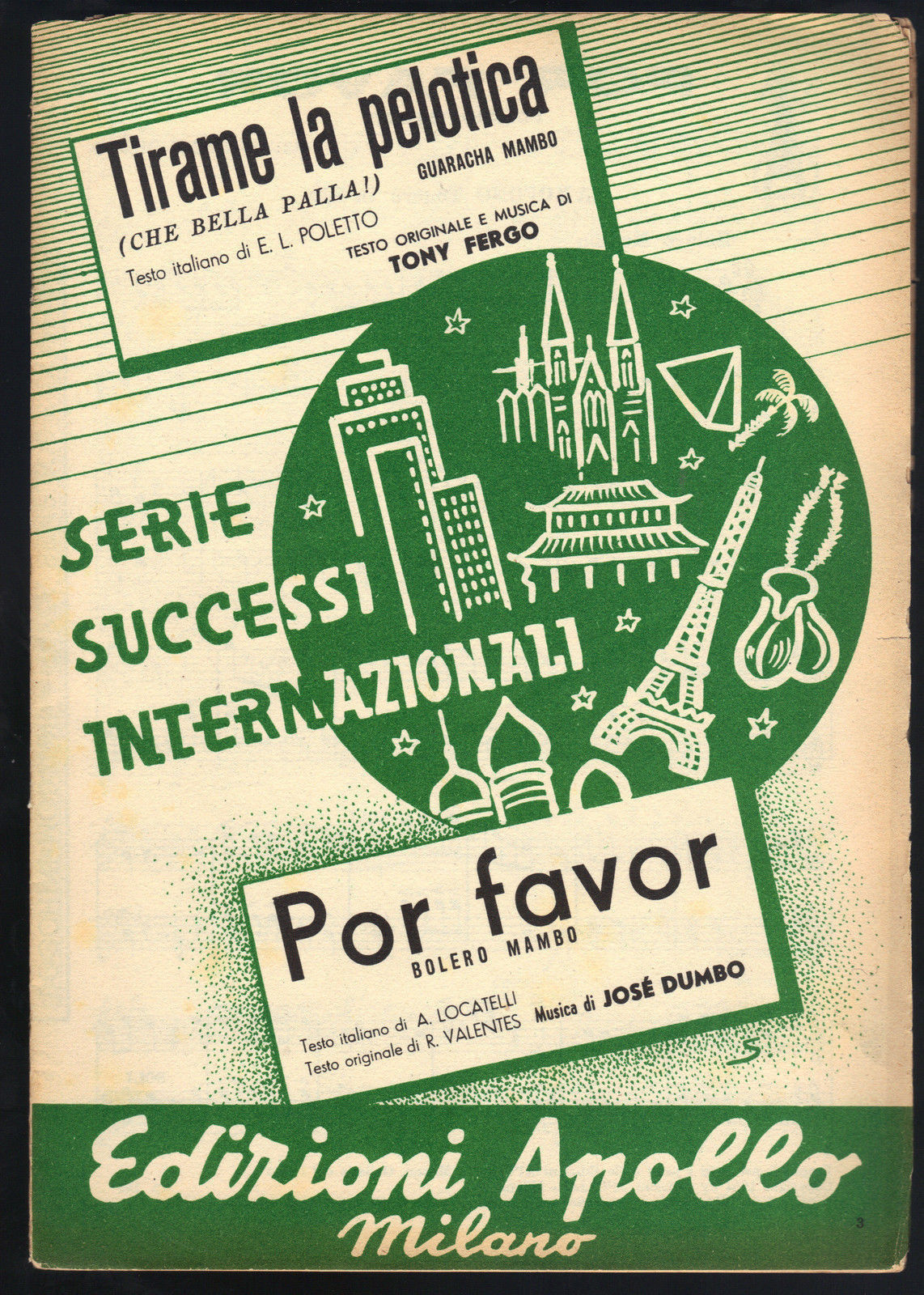 TIRAME LA PELOTICA # T. FERGO - POR FAVOR # R. VALENTES, J. DUMBO # SPARTITO