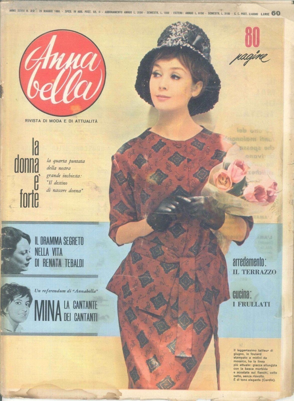 ANNABELLA - ANNO XXVIII° - N 22 - 29 MAGGIO 1960