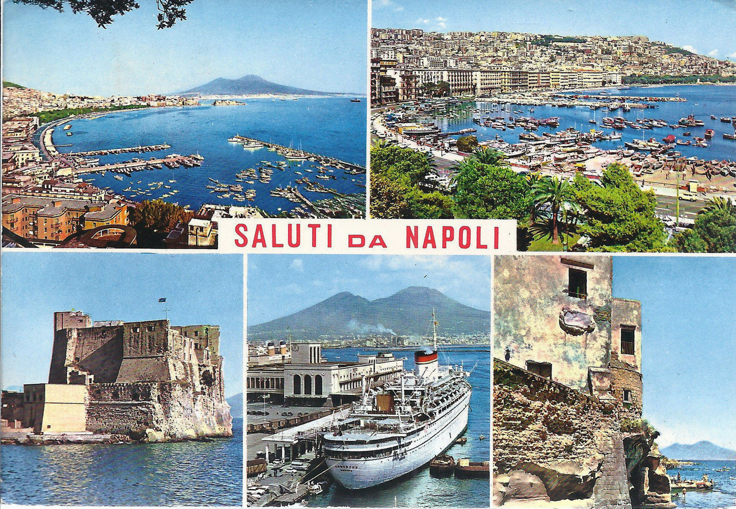 NAPOLI - SALUTI - 5 VEDUTE - NAVE - V1976