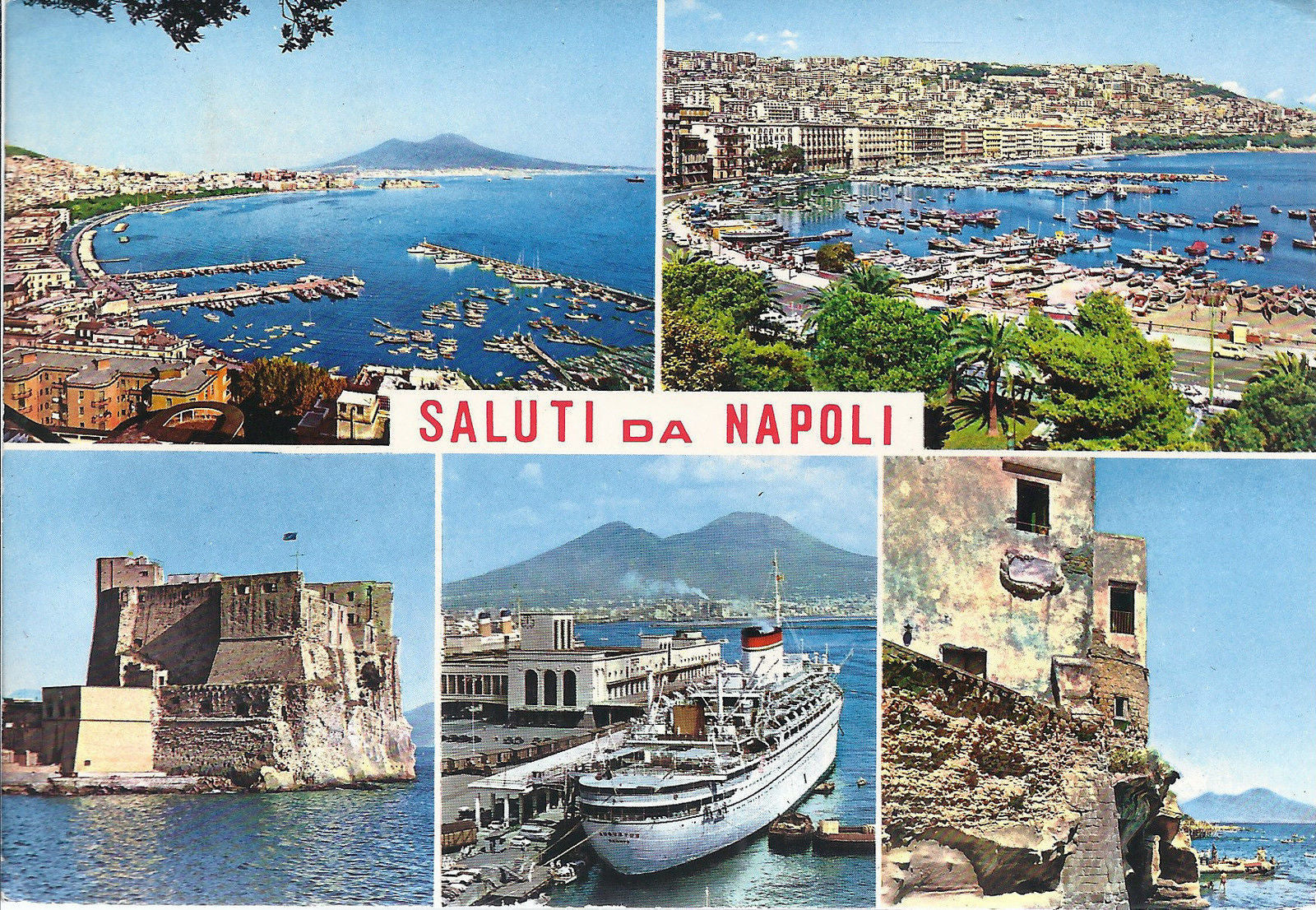 NAPOLI - SALUTI - 5 VEDUTE - NAVE - V1976