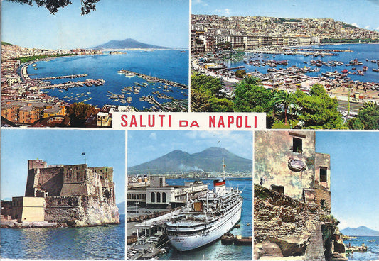 NAPOLI - SALUTI - 5 VEDUTE - NAVE - V1976