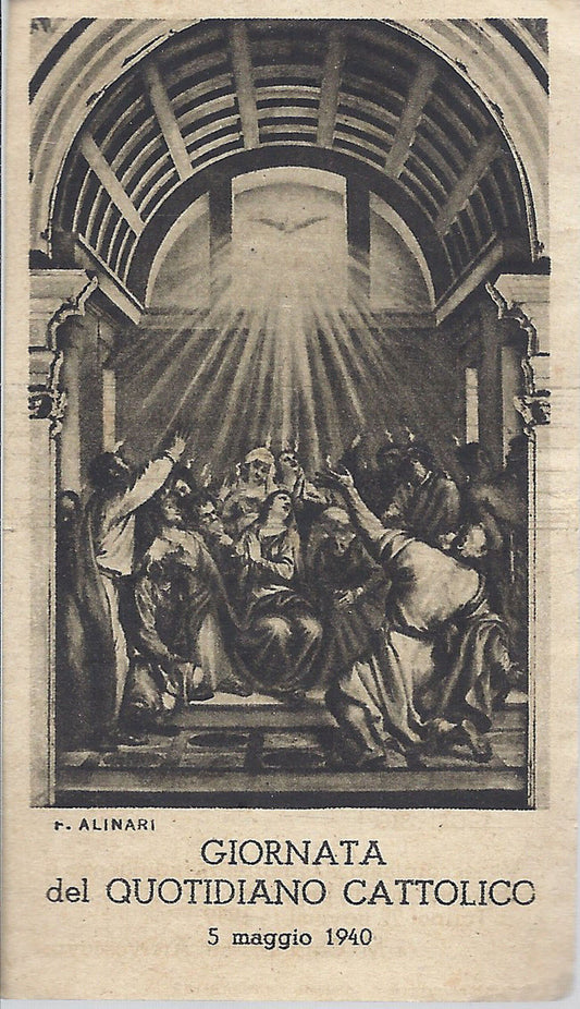SPIRITO SANTO - GIORNATA DEL QUOTIDIANO CATTOLICO 5-5-1940 -
