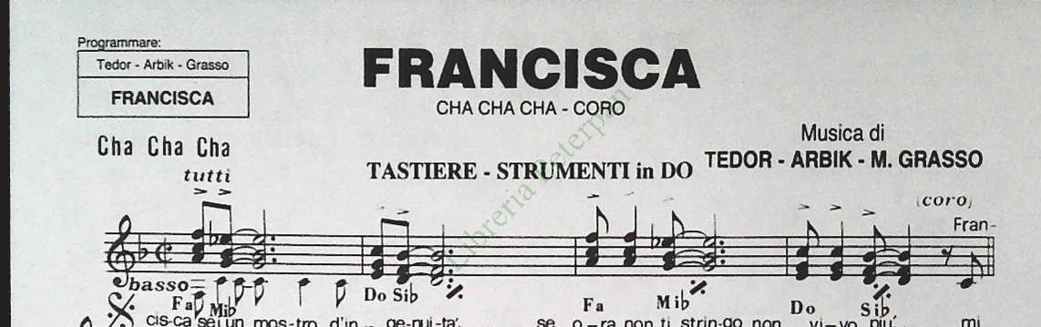 BLACK CAT.samba - FRANCISCA. chca cha cha -SPARTITO -SHEET MUSIC