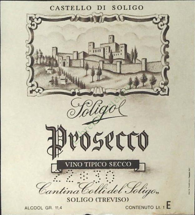 PROSECCO SOLIGO - CANTINA COLLI DEL SOLIGO - ETICHETTA VINO