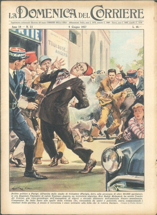 DOMENICA DEL CORRIERE N 23 - 9 GIUGNO  1957 - ILL. WALTER MOLINO