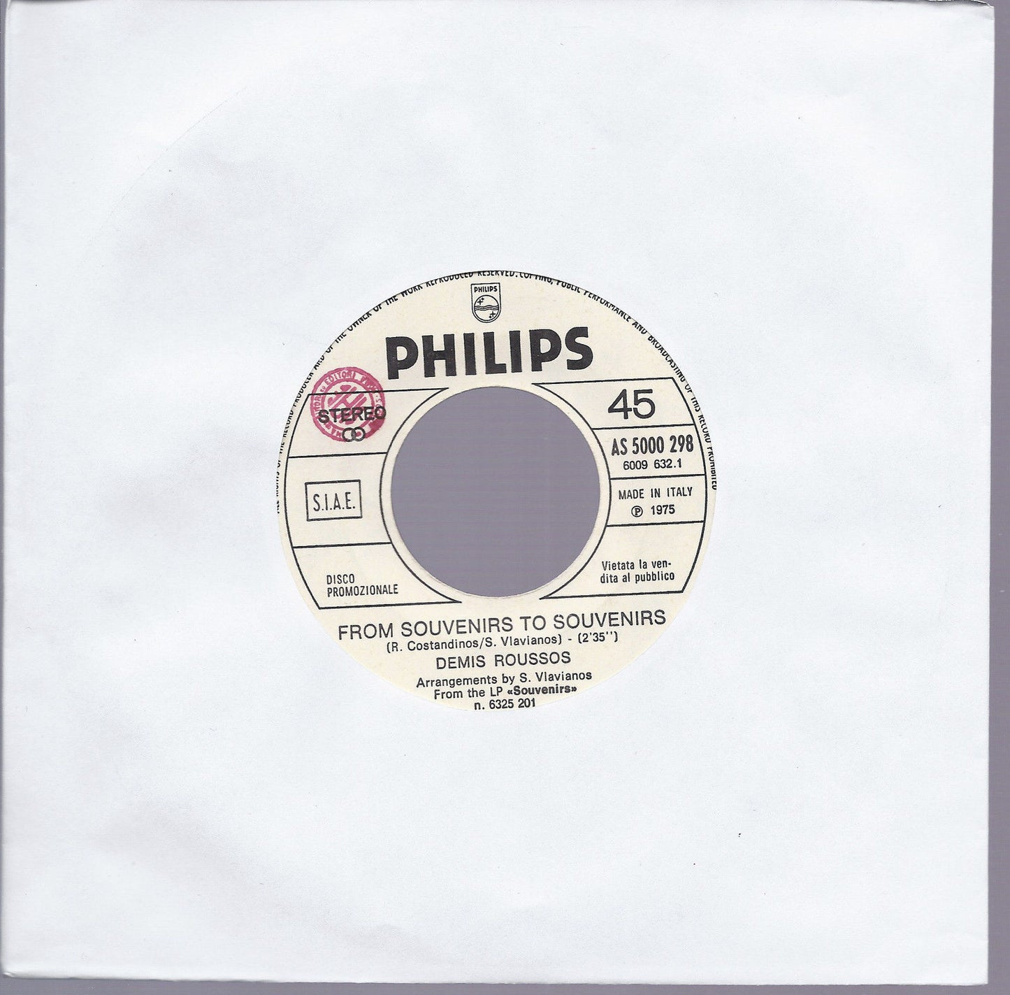 FROM SOUVENIRS TO SOUVENIRS # DEMIS ROUSSOS - SERA # LE ORME - Promo