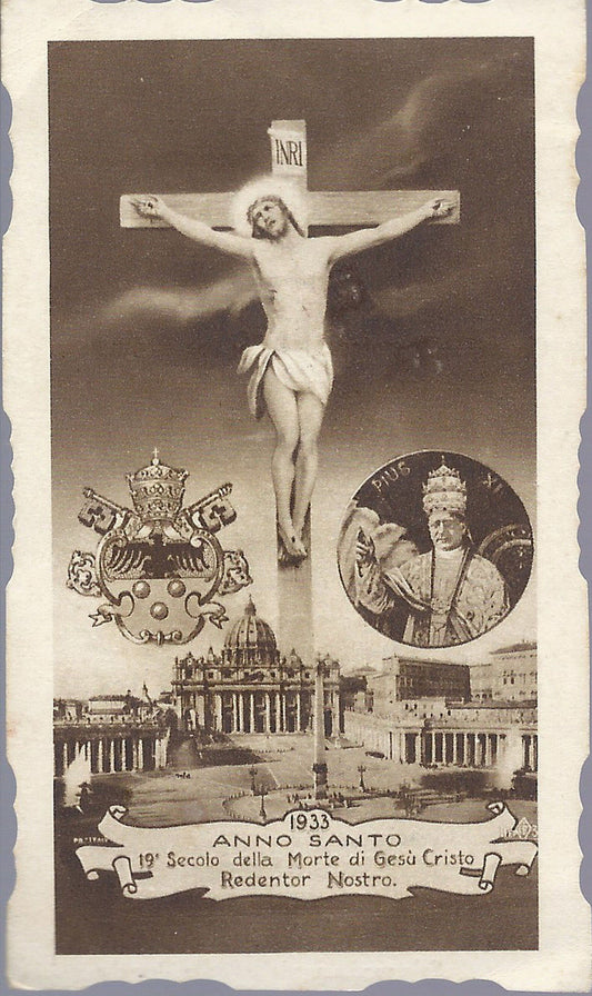1933 - ANNO SANTO - Ricordo della Prima S. Tonsura