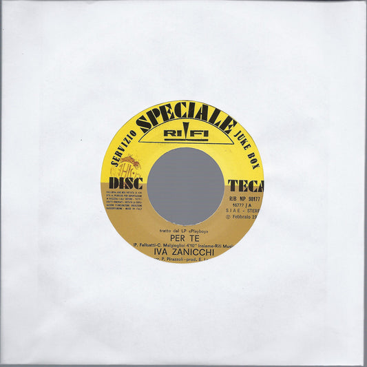 PER TE # IVA ZANICCHI = STRANGER IN PARADISE # SHAKE - Edizione per Juke Box