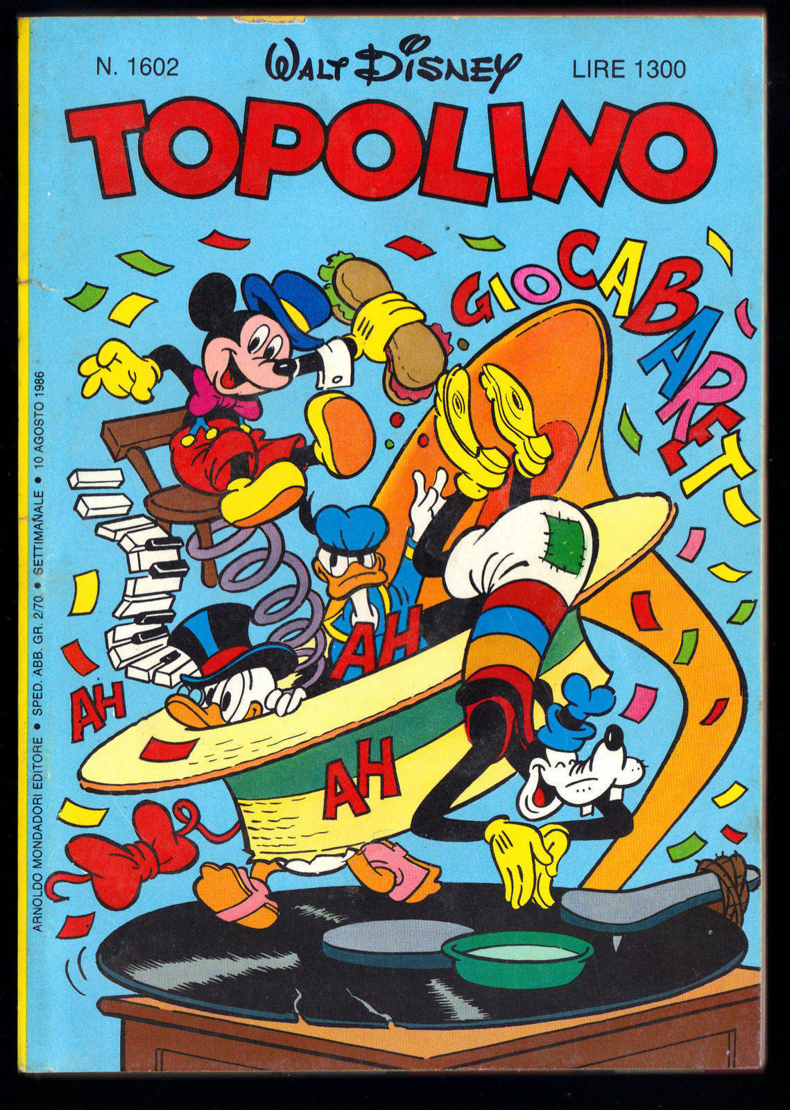 TOPOLINO N° 1602 - 10 AGOSTO 1986