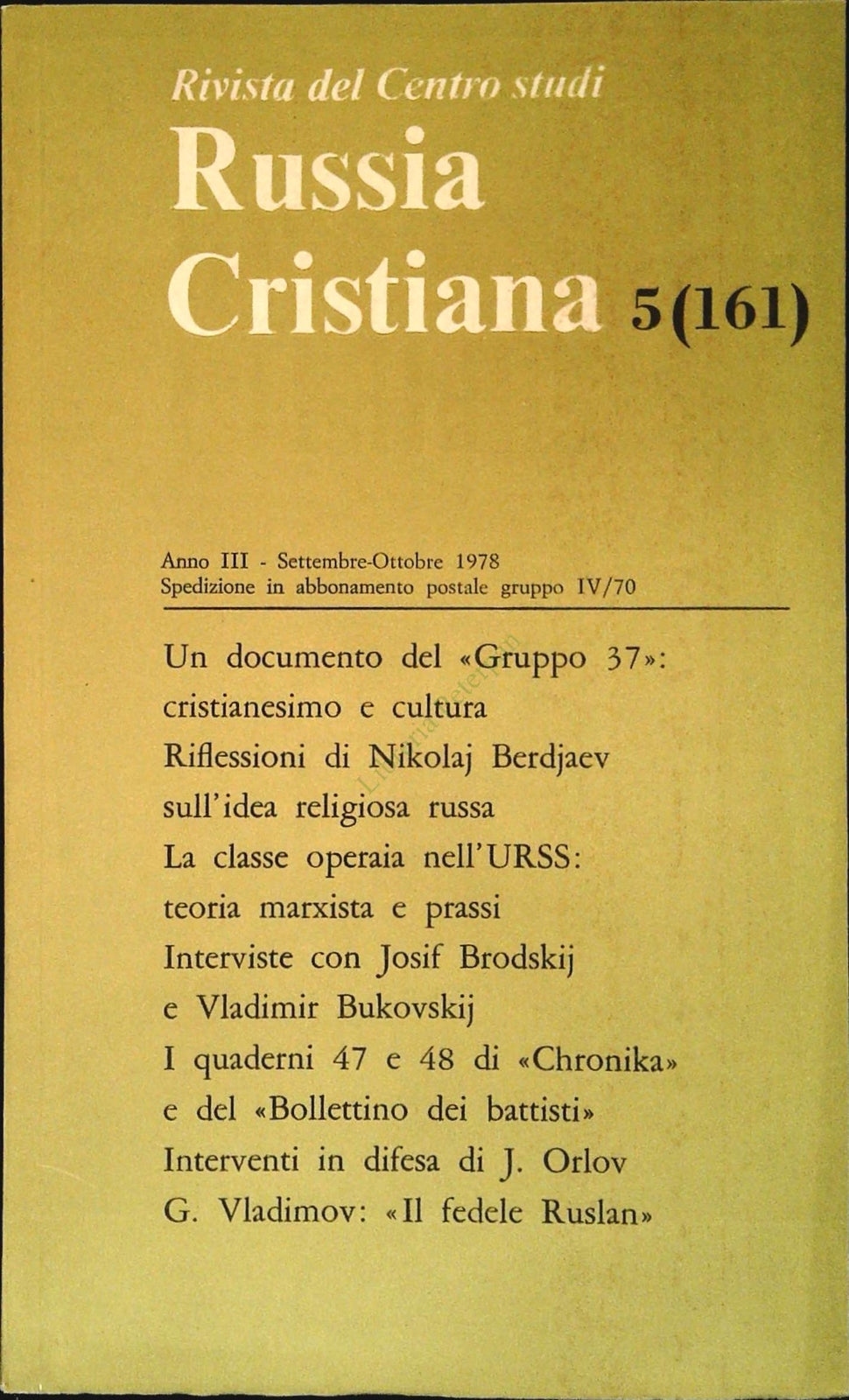 RUSSIA CRISTIANA N. 161 - SETTEMBRE-OTTOBRE 1978