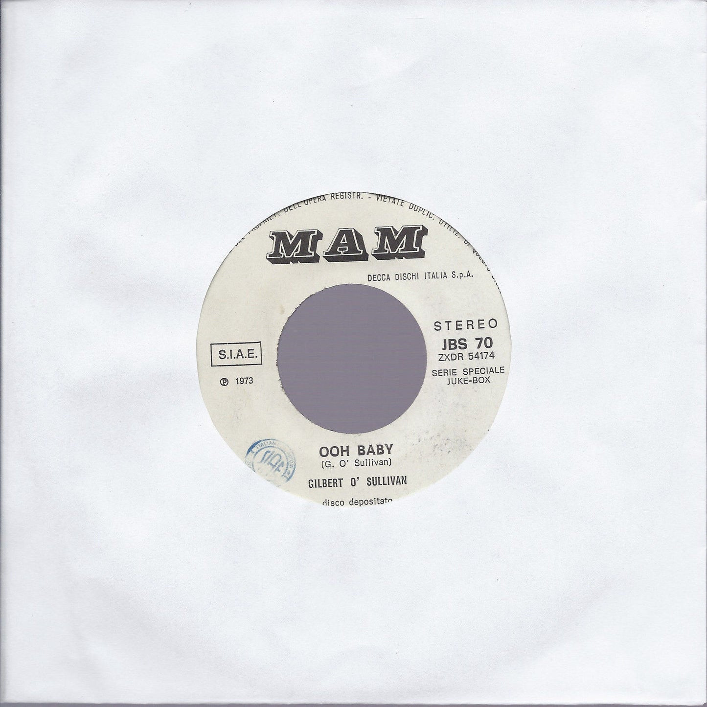 OOH BABY # GILBERT O' SULLIVAN -- LOVE AND HAPPINESS # AL GREEN - Ediz. Juke Box