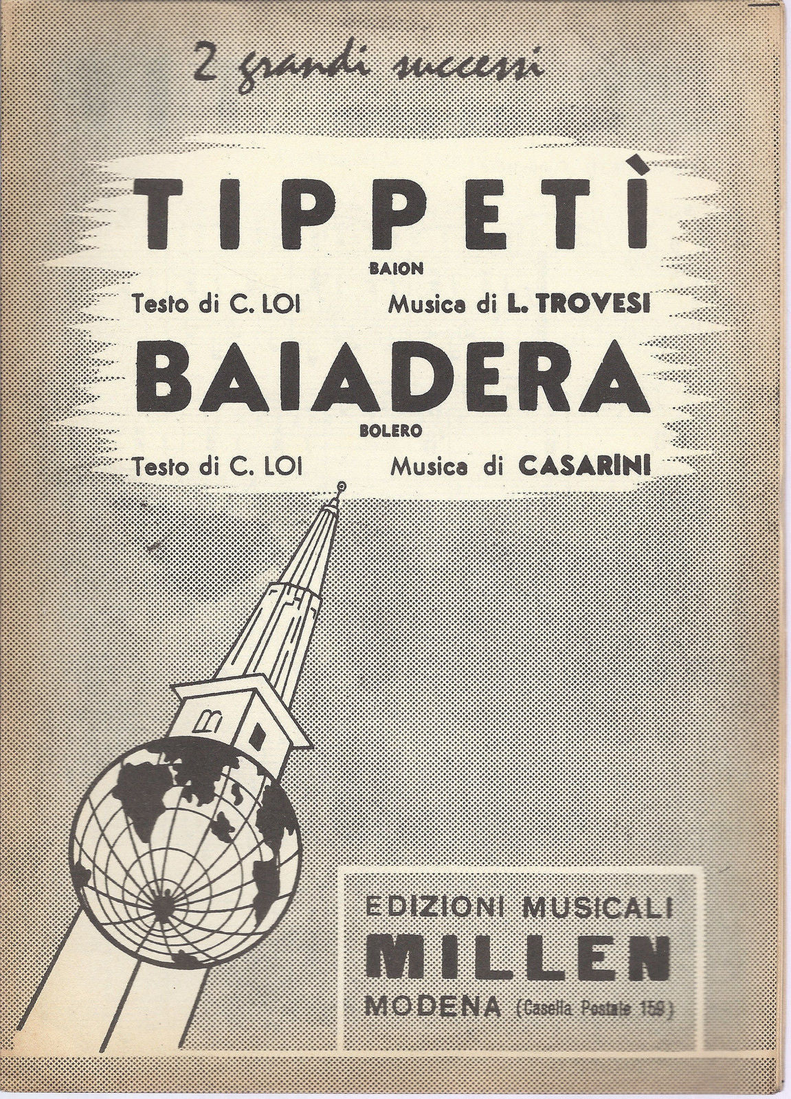TIPPETI'  Loi - L. Trovesi = BAIADERA  Loi - Casarini # SPARTITO - Ediz. Millen
