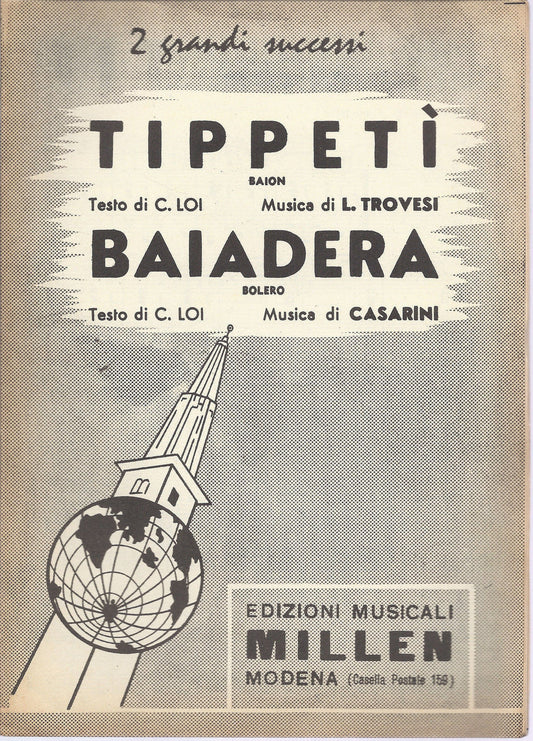 TIPPETI'  Loi - L. Trovesi = BAIADERA  Loi - Casarini # SPARTITO - Ediz. Millen