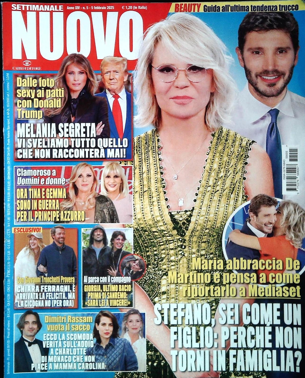 SETTIMANALE NUOVO - 5 FEBBRAIO 2025 - DE MARTINO-MELANIA TRUMP-FERRAGNI-GIORGIA
