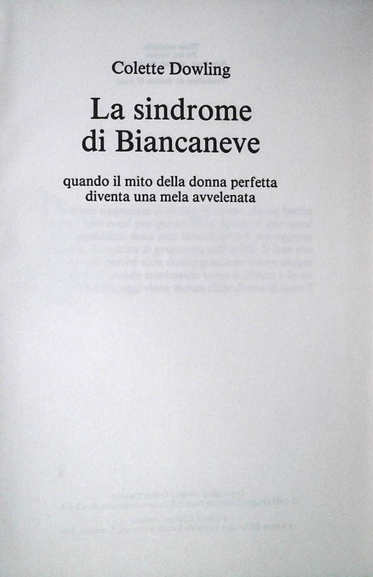 LA SINDROME DI BIANCANEVE - COLETTE DOWLING - CDE 1989 - OUTLET DEL LIBRO