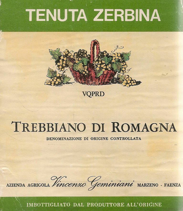 TREBBIANO DI ROMAGNA - TENUTA ZERBINA - ETICHETTA VINO