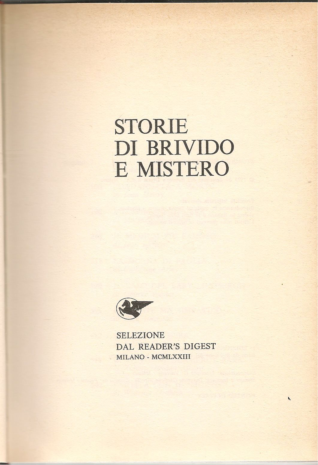 STORIE DI BRIVIDO E MISTERO - SELEZIONE DAL READERS'S DIGEST