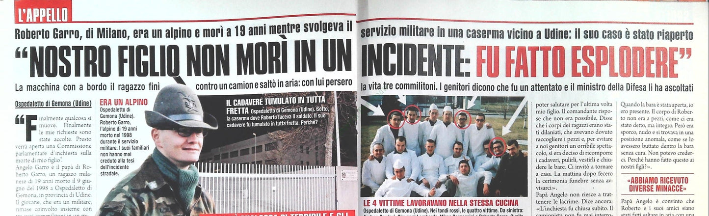 CASO ROBERTO GARRO - CLIPPING-RITAGLIO DI GIORNALE