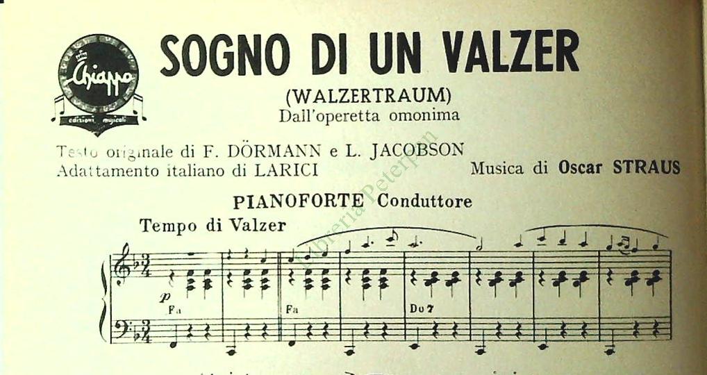 SOGNO DI UN VALZER - PASSEGGIANDOO - DANZA DI CARNEVALE - SPARTITO-SHEET MUSIC