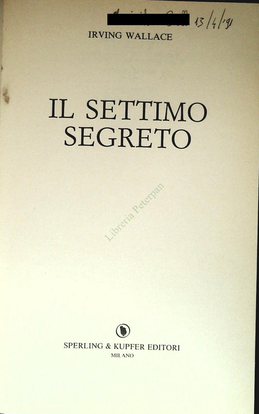 IL SETTIMO SEGRETO - IRVING WALLACE - SPERLING 1987 - OUTLET DEL LIBRO