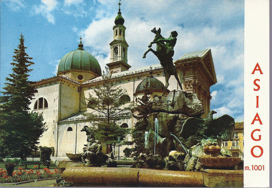 ASIAGO - DUOMO E FONTANA MONUMENTALE - V 1969 - FG
