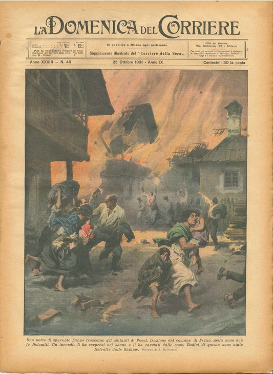 DOMENICA DEL CORRIERE N 43 - 25 OTTOBRE 1931 - ILL. A. BELTRAME