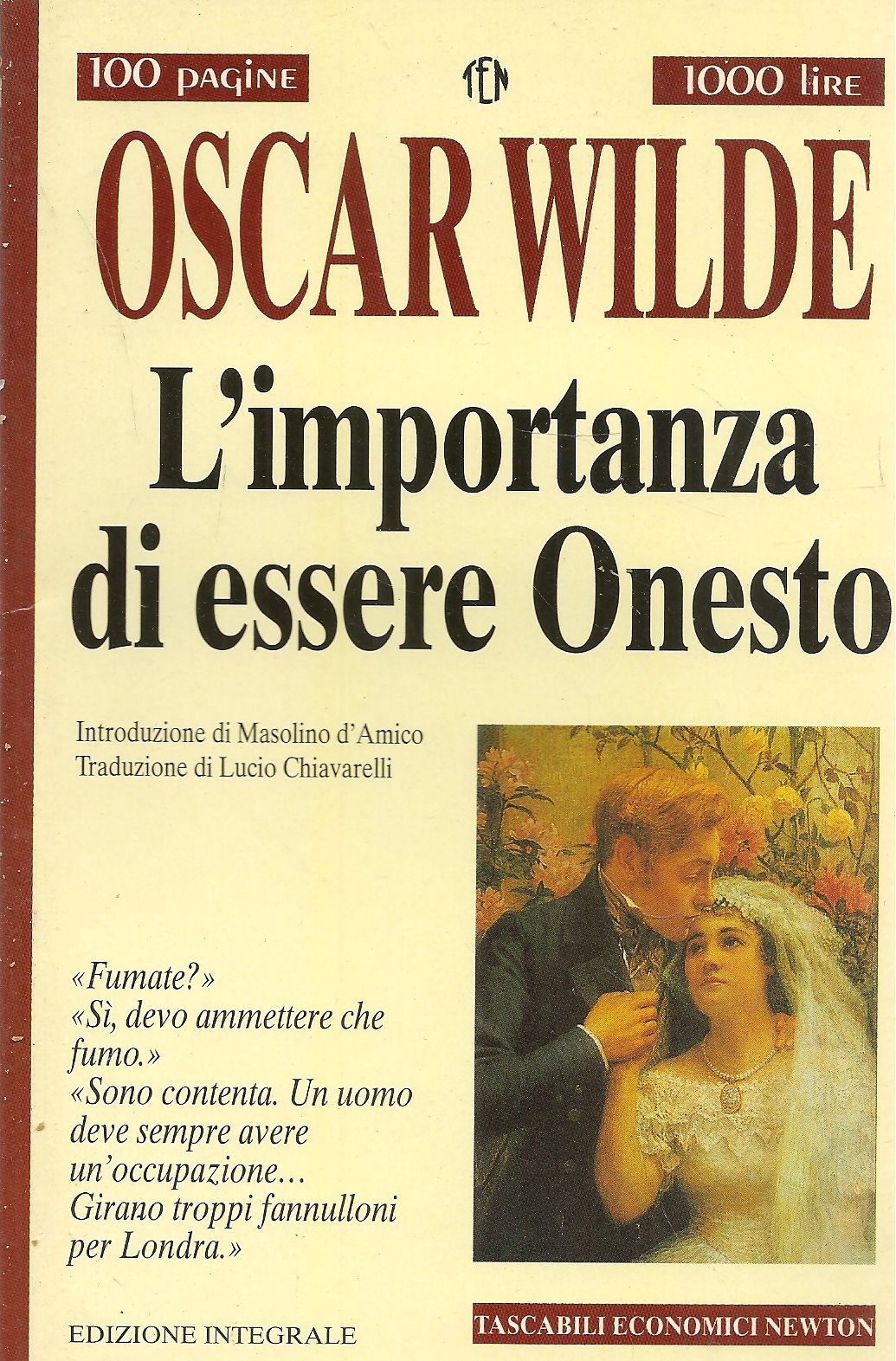 L'IMPORTANZA DI ESSERE ONESTO - OSCAR WILDE - NEWTON 1994 - OUTLET DEL LIBRO