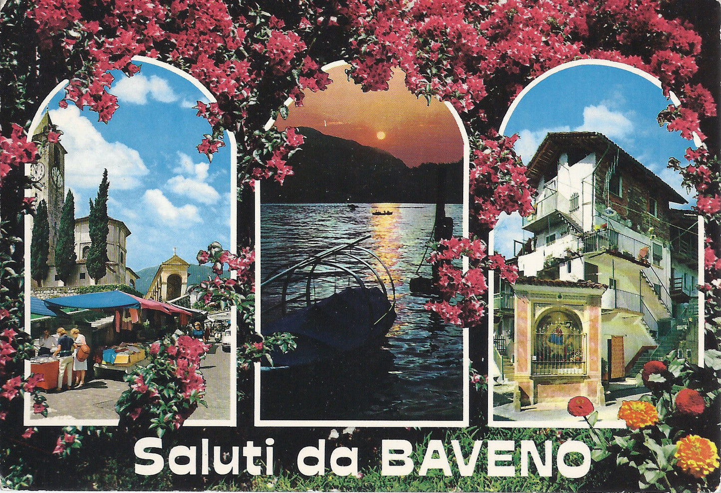 BAVENO - 3 VEDUTE - CHIESA SS. GERVASO E PROTASO - TRAMONTO 