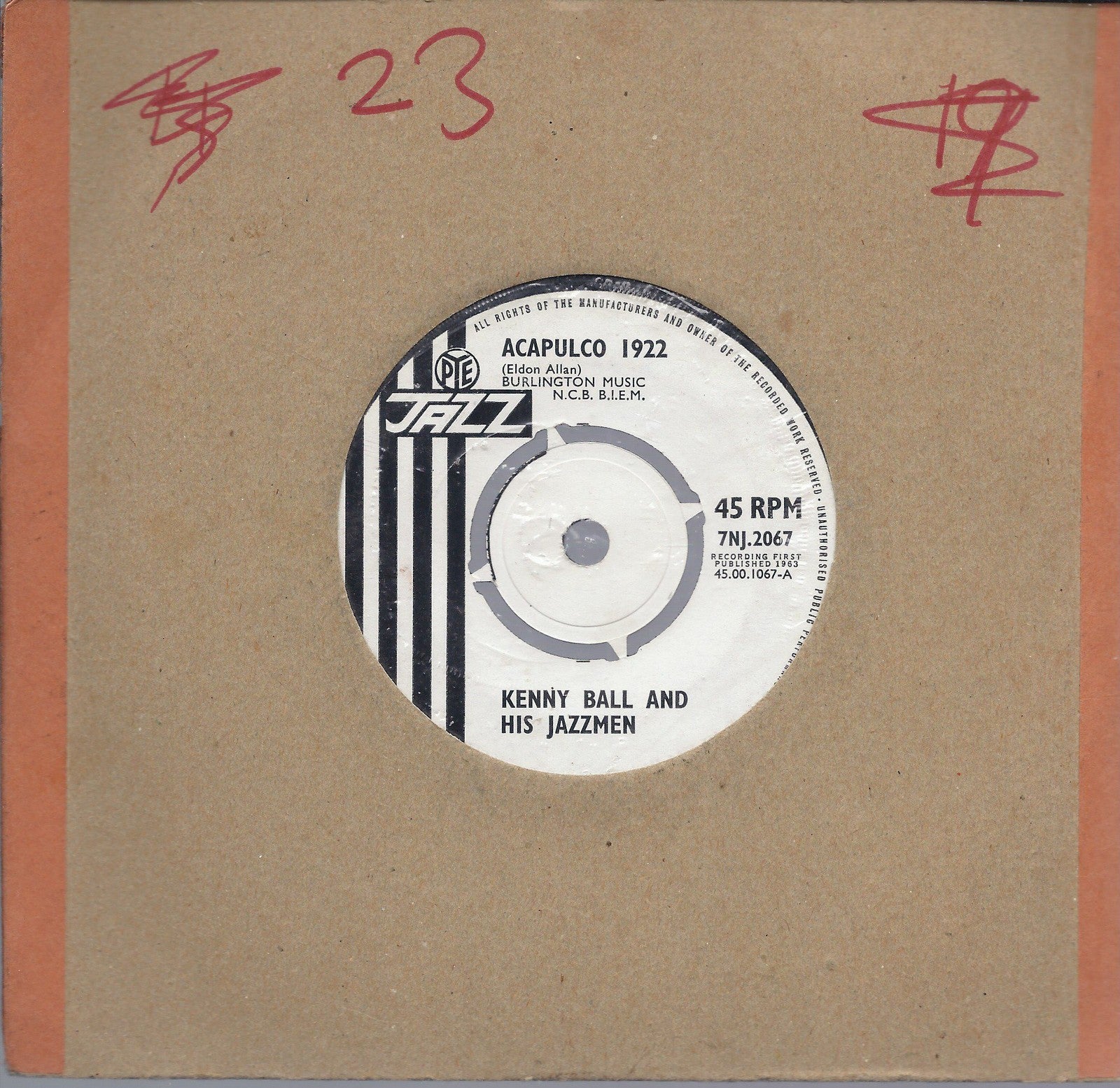 ACAPULCO 1922 - HAND ME DOWN MY WALKING SHOES -- KENNY BALL and HIS JAZZMEN