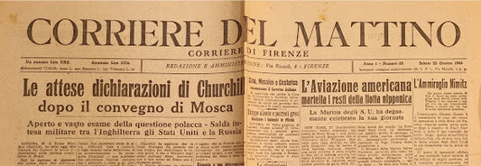CORRIERE DEL MATTINO 28 OTTOBRE 1944 - 8 ARMATA A FORLI - GIAPPONE