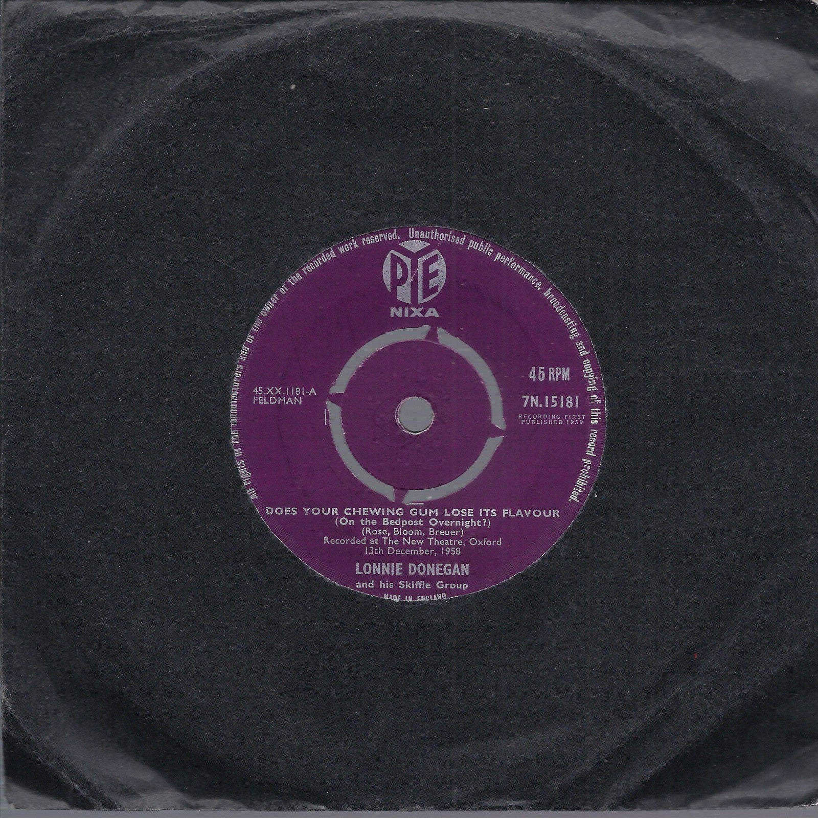 DOES YOUR CHEWING GUM LOSE ITS FLAVOUR - AUNT RHODY -- LONNIE DONEGAN