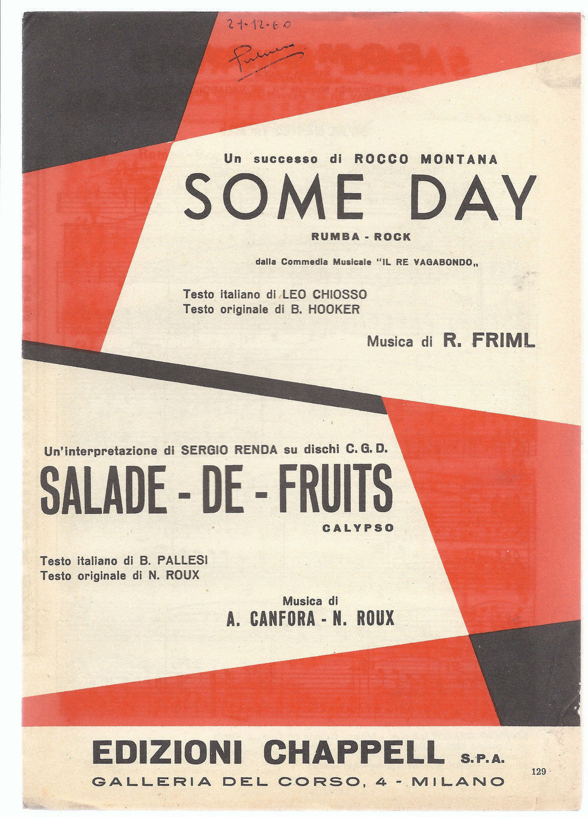 SOME DAY (R. Friml) - SALADE DE FRUITS (A. Canfora, N. Roux) # SPARTITO