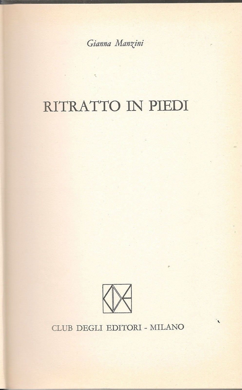 RITRATTO IN PIEDI - GIANNA MANZINI