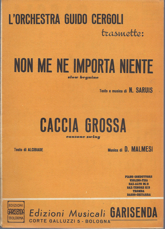 NON ME NE IMPORTA NIENTE (N. Sarius) - CACCIA GROSSA (D. Malmesi) # SPARTITO