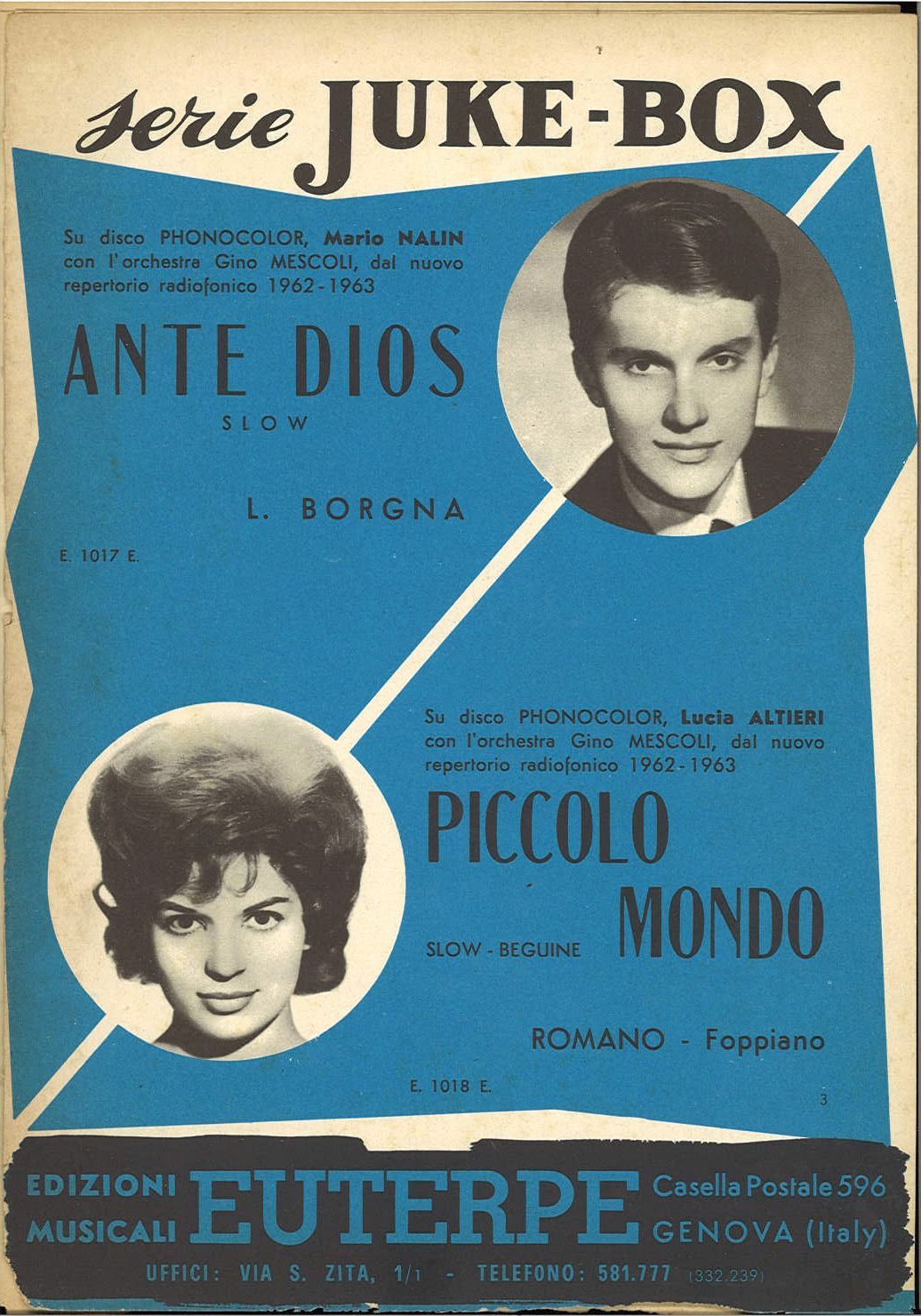 ANTE DIOS - PICCOLO MONDO - SPARTITO-SHEET MUSIC