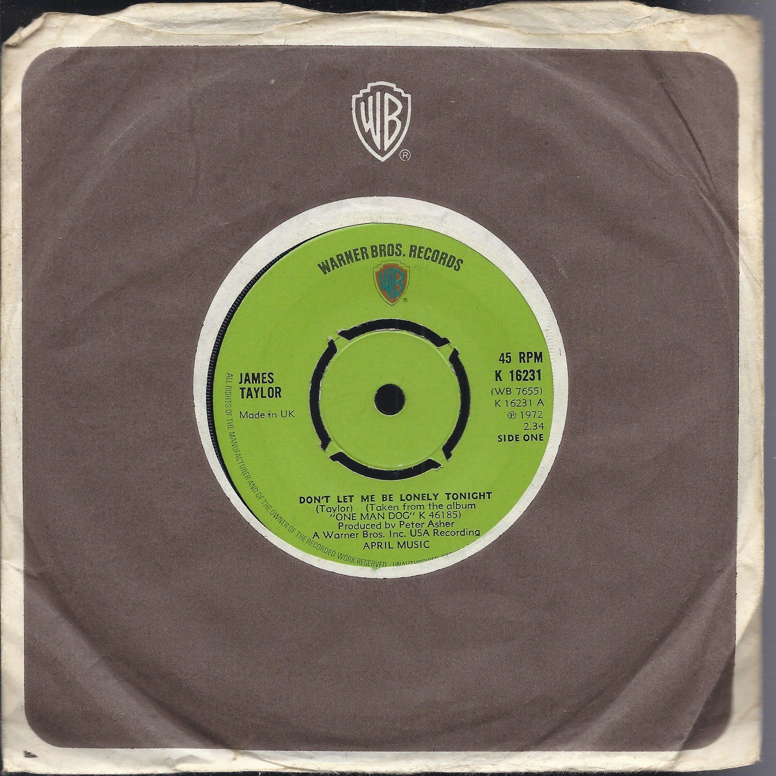 DON'T LET ME BE LONELY TONIGHT - WOH, DON'T YOU KNOW -- JAMES TAYLOR