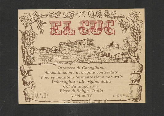EL CUC - PROSECCO DI CONEGLIANO - ETICHETTA VINO
