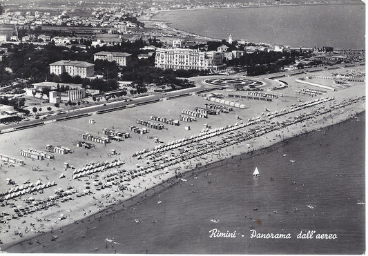 RIMINI - PANORAMA DALL'AEREO - V 1961 - FG