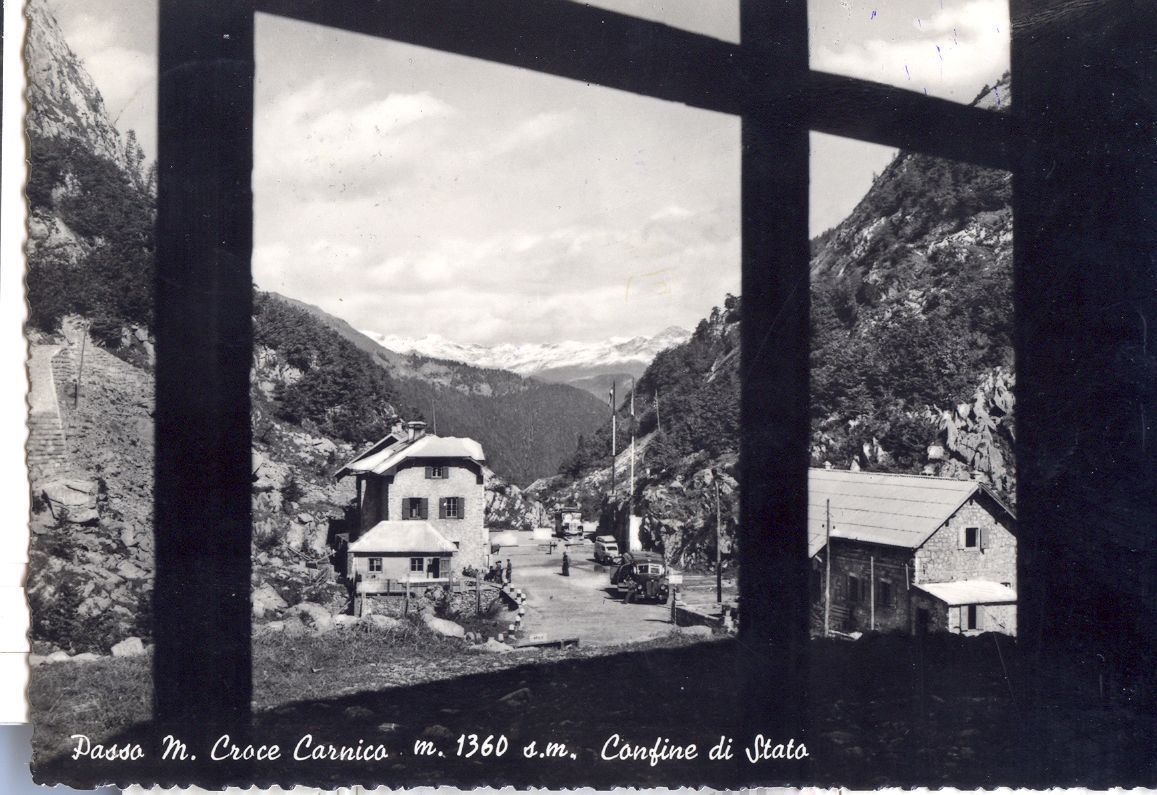 MONTE CROCE CARNICO - PASSO E CONFINE DI STATO V1956