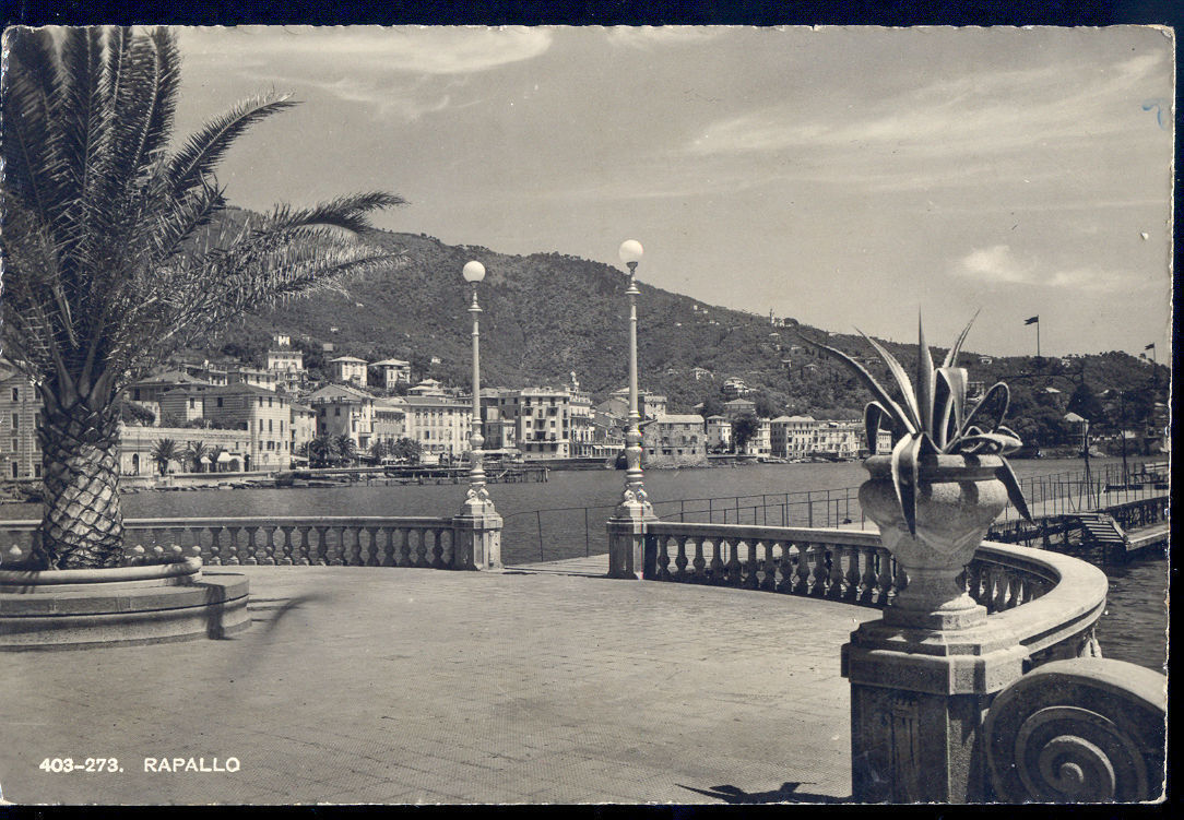 RAPALLO - ROTONDA DELLA PASSEGGIATA A MARE - PANORAMA - V194