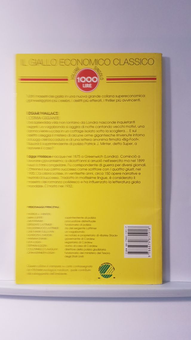 L'ORMA GIGANTE - EDGAR WALLACE - COMPAGNA DEL GIALLO N. 8