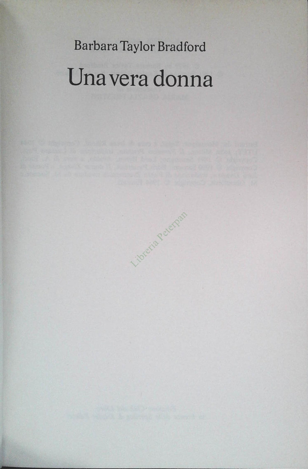 UNA VERA DONNA - BARBARA TYAYLORBRADFORD - CDE 1981 - OUTLET DEL LIBRO