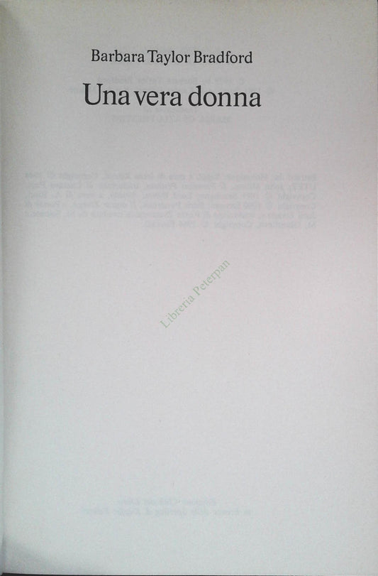 UNA VERA DONNA - BARBARA TYAYLORBRADFORD - CDE 1981 - OUTLET DEL LIBRO